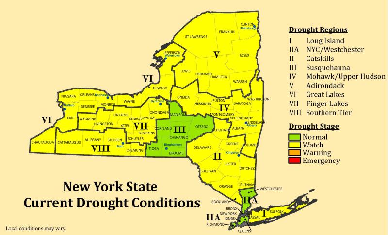 NYS Drought Watch Expanded to 50 Counties